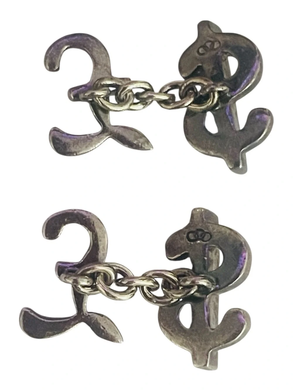 Links of London Sterling Silver Cufflinks 925 Dollar Pound Sign Vintage 1992